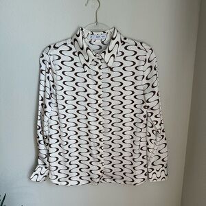 Mango Retro style polyester blouse